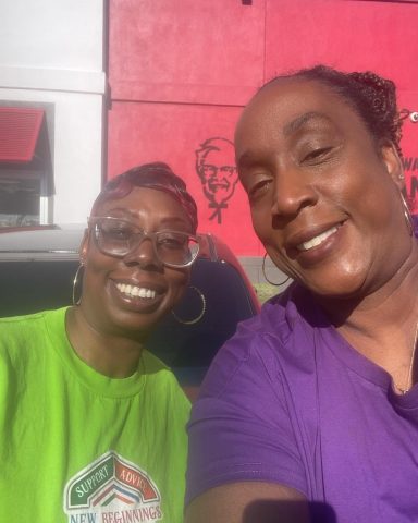 2 Non Profits out here changing the world - quick pic with ED of New Beginnings.